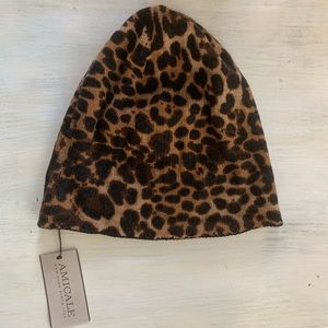 Amicable Cashmere Leopard Print Beanie OS